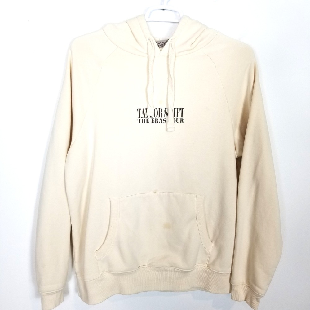 Taylor Swift Women‎ The Eras Tour II  Hoodie Pullover Sz M Beige Graphic Y2K